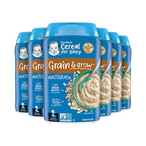 gerber baby cereal 2nd foods, grain & grow, multigrain, 8 ounces (pack of 6)