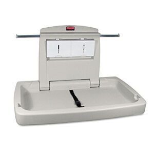 rubbermaid commercial 781888 sturdy station 2 baby changing table, platinum