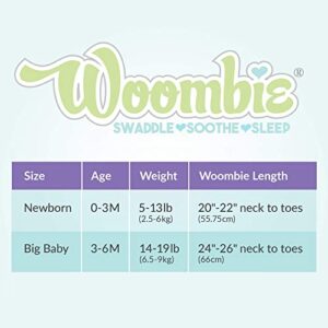 Woombie Original Baby Swaddling Blanket - Soothing, Cotton Baby Swaddle - Wearable Baby Blanket, Twilight Heathered Gray, 5-13 lbs