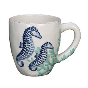 beachcombers seahorse mug 4-inch high, multicolor