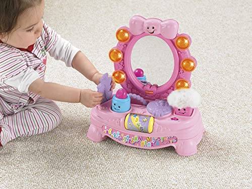 Fisher-Price Laugh & Learn Baby Toy, Magical Musical Mirror, Pretend Vanity Set with Light Sounds and Learning Songs for Infant to Toddler