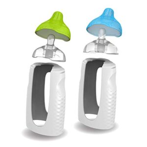 kiinde twist squeeze natural baby breast milk feeding bottle with nipples and case (2 pack), easy to clean, bpa, pvc and phthalate free, top rack dishwasher safe, recyclable