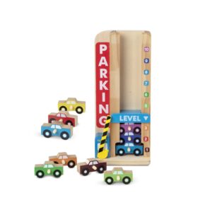 Melissa & Doug Stack & Count Wooden Parking Garage With 10 Cars