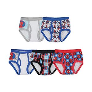 marvel little boys' spiderman 5 pack brief, assorted, 6