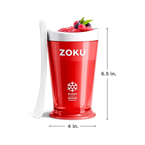 ZOKU Original Slush and Shake Maker, Slushy Cup for Quick Frozen Homemade Single-Serving Slushies, Fruit Smoothies, and Milkshakes in Minutes, BPA-free, Red