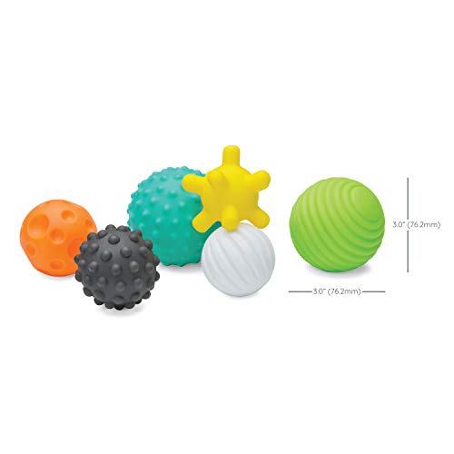 Infantino Textured Multi Ball Set - Toy for Sensory Exploration and Engagement for Ages 6 Months and up, 6 Piece Set