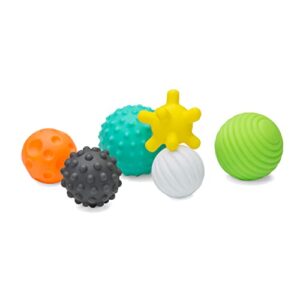 infantino textured multi ball set - toy for sensory exploration and engagement for ages 6 months and up, 6 piece set