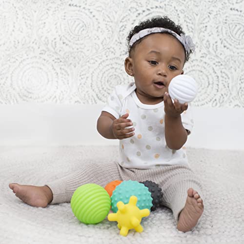 Infantino Textured Multi Ball Set - Toy for Sensory Exploration and Engagement for Ages 6 Months and up, 6 Piece Set