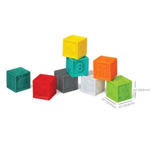 Infantino Squeeze and Stack Block Set - Colorful Textured Soft Blocks, Includes Numbers, Animals and Shapes, Ages 6 Months +