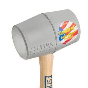 ESTWING Deadhead Rubber Mallet - 12 oz No-Mar Hammer with Bounce Resistant Head & Hickory Wood Handle - DH-12N