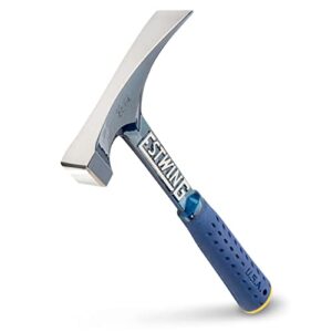 estwing bricklayer's/mason's hammer - 22 oz masonry tool with forged steel construction & shock reduction grip - e6-22blc