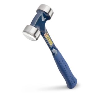 estwing lineman's hammer - 40 oz electrical utility tool with smooth face & shock reduction grip - e3-40l , blue