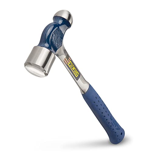 ESTWING Ball-Peen Hammer - 24 oz Metalworking Tool with Forged Steel Construction & Shock Reduction Grip - E3-24BP