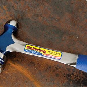 ESTWING Ball-Peen Hammer - 24 oz Metalworking Tool with Forged Steel Construction & Shock Reduction Grip - E3-24BP