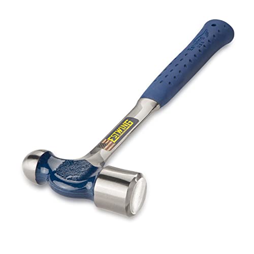 ESTWING Ball-Peen Hammer - 24 oz Metalworking Tool with Forged Steel Construction & Shock Reduction Grip - E3-24BP