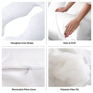 Pregnancy Pillow, Full Body Maternity Pillow with Contoured U-Shape by Bluestone, Back Support 60 x 35 x 7"