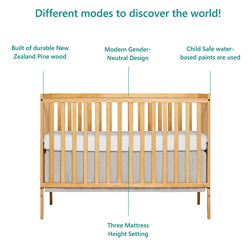 Dream On Me Synergy 5-In-1 Convertible Crib In Natural, Greenguard Gold Certified