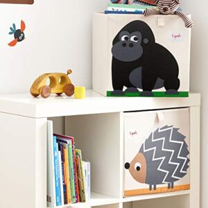 3 Sprouts Cube Storage Box - Organizer Container for Kids & Toddlers - Gorilla