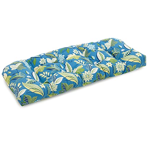 Blazing Needles Outdoor Rounded Back Loveseat Cushion, 42" x 19", Skyworks Caribbean