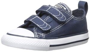 converse baby boys chuck taylor all star 2v low top sneaker, navy/white, 7 infant