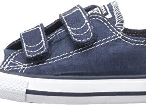 Converse Baby Boys Chuck Taylor All Star 2V Low Top Sneaker, Navy/White, 7 Infant