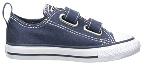 Converse Baby Boys Chuck Taylor All Star 2V Low Top Sneaker, Navy/White, 7 Infant