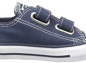 Converse Baby Boys Chuck Taylor All Star 2V Low Top Sneaker, Navy/White, 7 Infant