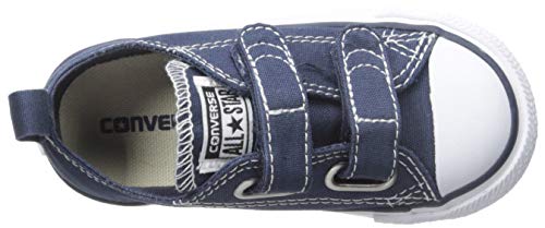 Converse Baby Boys Chuck Taylor All Star 2V Low Top Sneaker, Navy/White, 7 Infant