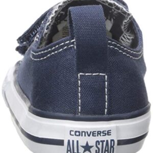 Converse Baby Boys Chuck Taylor All Star 2V Low Top Sneaker, Navy/White, 7 Infant