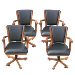 hathaway kingston oak poker table arm chair - set of 4