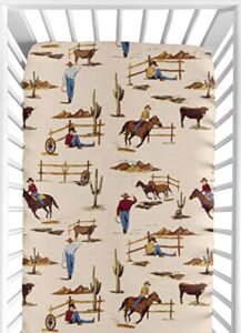fitted crib sheet for wild west cowboy bedding sets by sweet jojo designs