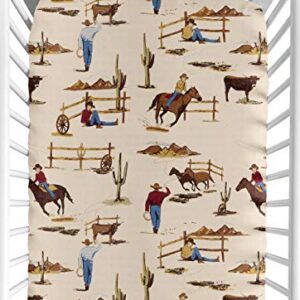 Fitted Crib Sheet for Wild West Cowboy Bedding Sets by Sweet Jojo Designs