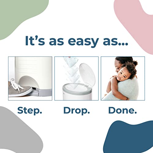 Dekor Plus Hands-Free Diaper Pail | Gray | Easiest to Use | Just Step – Drop – Done | Doesn’t Absorb Odors | 20 Second Bag Change | Most Economical Refill System |Great for Cloth Diapers