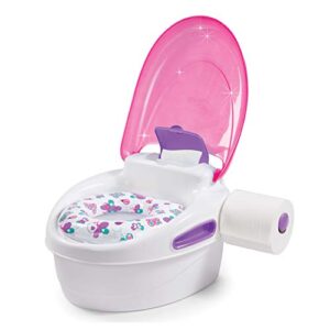 summer step by step potty, pink - 3-in-1 potty training toilet - features contoured seat, flushable wipes holder and toilet tissue dispenser, 13x9.5x15.5 inch (pack of 1)