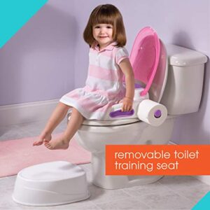 Summer Step by Step Potty, Pink - 3-in-1 Potty Training Toilet - Features Contoured Seat, Flushable Wipes Holder and Toilet Tissue Dispenser, 13x9.5x15.5 Inch (Pack of 1)