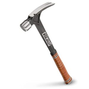 estwing ultra series hammer - 19 oz rip claw framer with milled face & genuine leather grip - e19sm