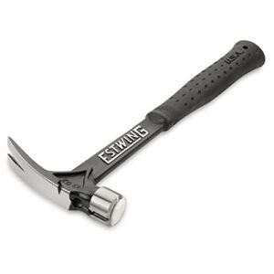 ESTWING Ultra Series Hammer - 15 oz Short Handle Rip Claw with Smooth Face & Shock Reduction Grip - EB-15SR,Black