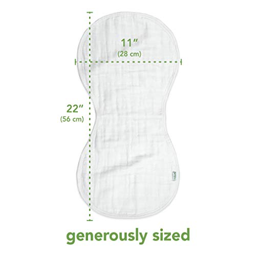 green sprouts Muslin Burp Cloths made from Organic Cotton | 4 absorbent layers protect from sniffles,drips & drools | 100% organic cotton muslin,Super soft & softer with every wash,Machine washable