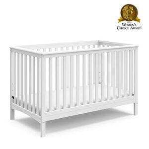 Storkcraft Hillcrest 4-in-1 Convertible Crib (White) - Converts to Daybed, Toddler Bed, and Full-Size Bed, Fits Standard Full-Size Crib Mattress, Adjustable Mattress Support Base