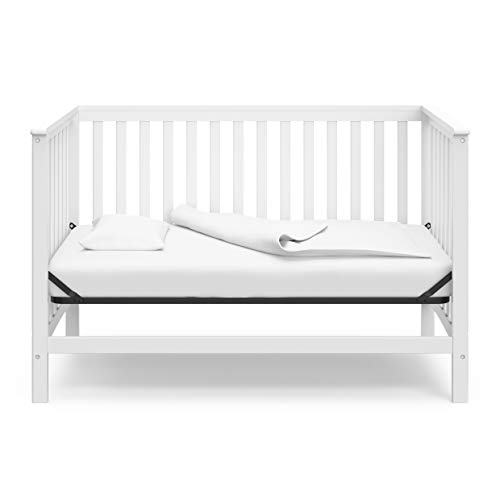 Storkcraft Hillcrest 4-in-1 Convertible Crib (White) - Converts to Daybed, Toddler Bed, and Full-Size Bed, Fits Standard Full-Size Crib Mattress, Adjustable Mattress Support Base