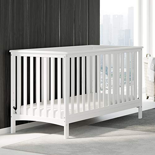 Storkcraft Hillcrest 4-in-1 Convertible Crib (White) - Converts to Daybed, Toddler Bed, and Full-Size Bed, Fits Standard Full-Size Crib Mattress, Adjustable Mattress Support Base