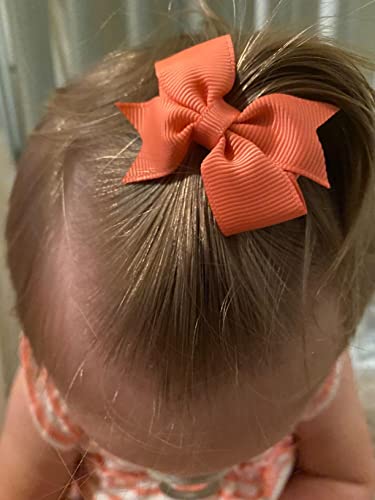 CELLOT Baby Hair Clips 50Pcs Tiny 2" Hair Bows Fully Covered Barrettes Clips for Baby Girls Infants and Toddlers,25 Colors in Pairs