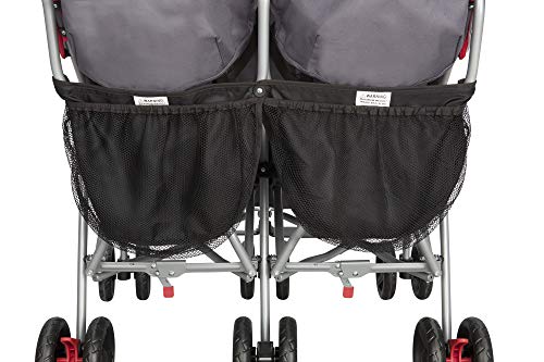 Delta Children LX Side by Side Stroller - with Recline, Storage & Compact Fold, Grey