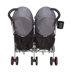 Delta Children LX Side by Side Stroller - with Recline, Storage & Compact Fold, Grey