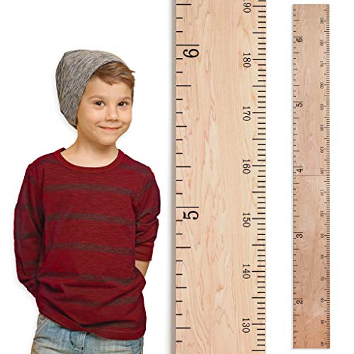 Headwaters Studio Wooden Ruler Growth Chart for Kids | Nursery Wall Decor Boys & Girls Room| Natural Schoolhouse Ruler | Made in USA