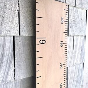 Headwaters Studio Wooden Ruler Growth Chart for Kids | Nursery Wall Decor Boys & Girls Room| Natural Schoolhouse Ruler | Made in USA