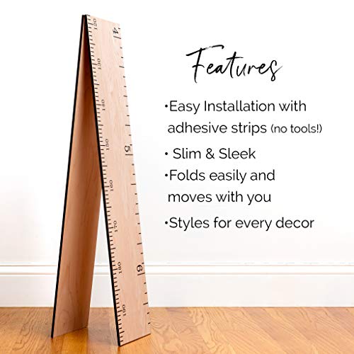 Headwaters Studio Wooden Ruler Growth Chart for Kids | Nursery Wall Decor Boys & Girls Room| Natural Schoolhouse Ruler | Made in USA