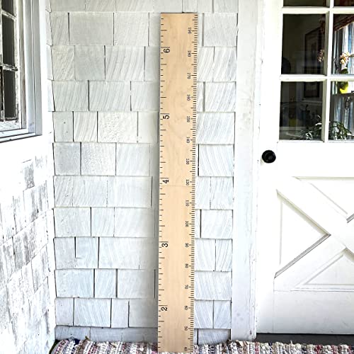 Headwaters Studio Wooden Ruler Growth Chart for Kids | Nursery Wall Decor Boys & Girls Room| Natural Schoolhouse Ruler | Made in USA