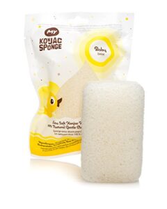 my konjac sponge | 100% all natural pure baby bath sponge. extra soft & gentle. hypoallergenic and completely free of fragrance, coloring, additives, sulfates, parabens, phthalates & petroleum