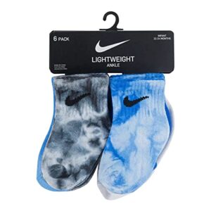 Nike Baby Toddler Socks Grey, Green, Black, 6 Pairs, Size 12-24 Months